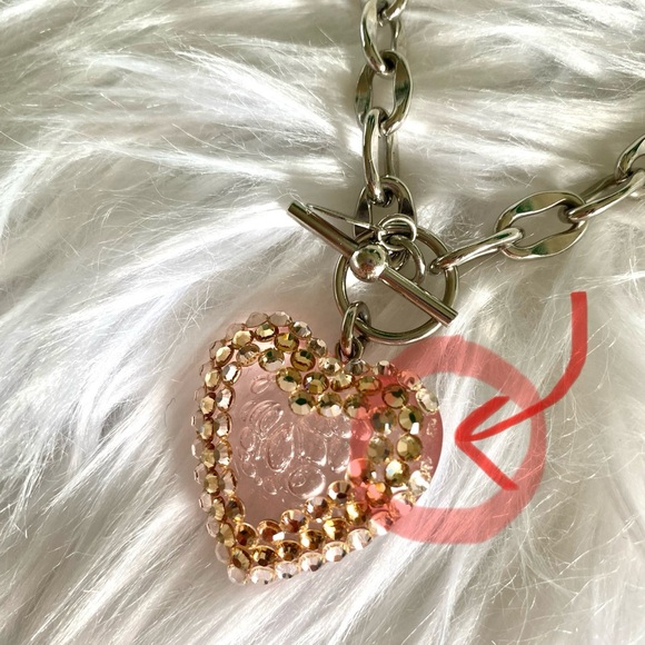 Tarina Tarantino Swarovski Crystal Heart Toggle Necklace Pink - Picture 4 of 8